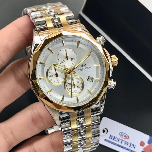 Bestwin Chronograph Working Stainless Steel Analog Wrist Watch for Men