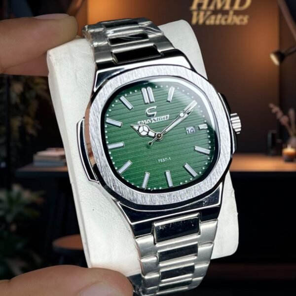 Premium Stainless Steel Strap Wrist Watch for Men with Date Display