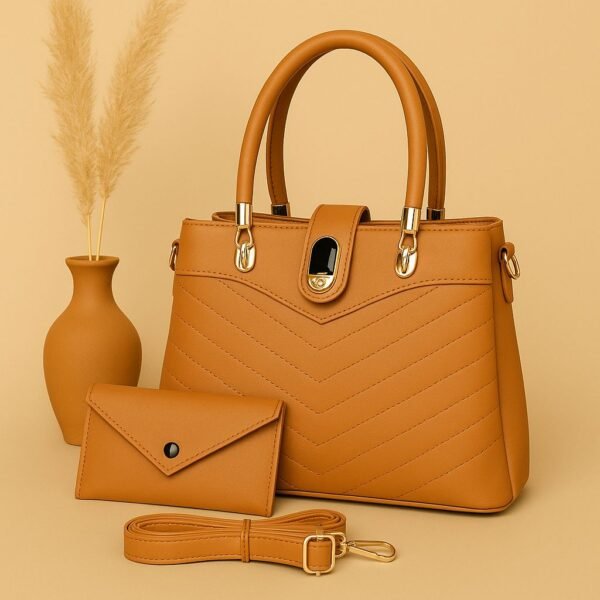 Elegant 3-Piece Women’s Handbag Set with Tote, Wallet and Strap