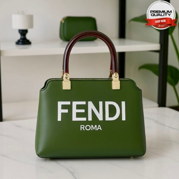 Premium Fendi Roma Handbag with Wooden Handles Style