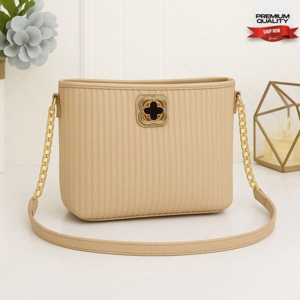 Premium Shoulder Bag with Gold Chain Strap and Elegant Floral Buckle