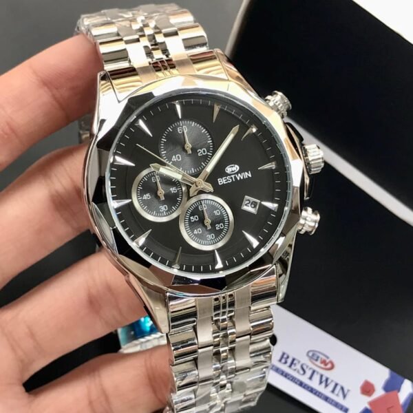 Bestwin Chronograph Working Stainless Steel Analog Wrist Watch for Men