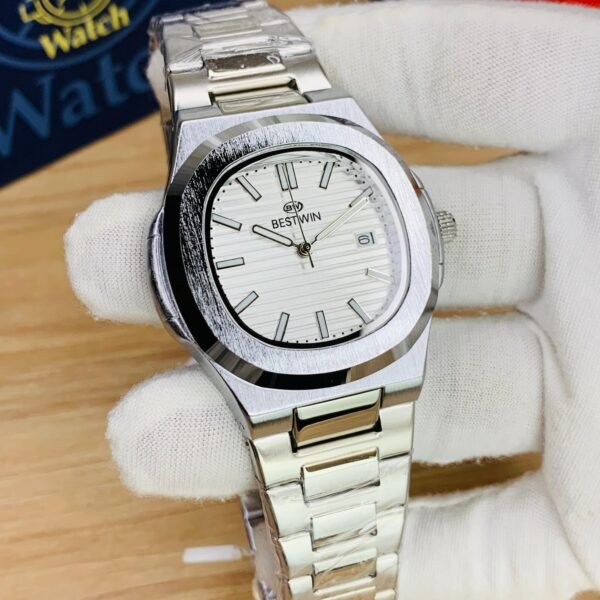 Luxury Stainless Steel Wristwatch with Date Display