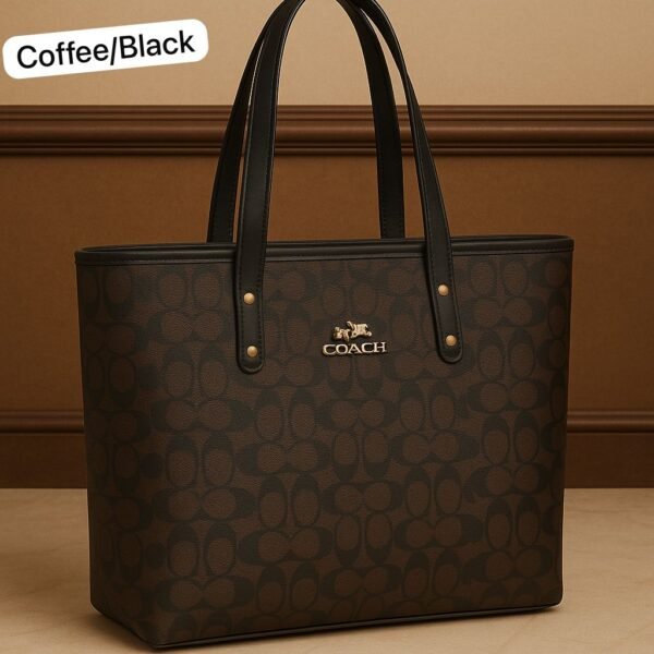 Premium Coach Style Signature Tote Bag with Elegant Dual Handles