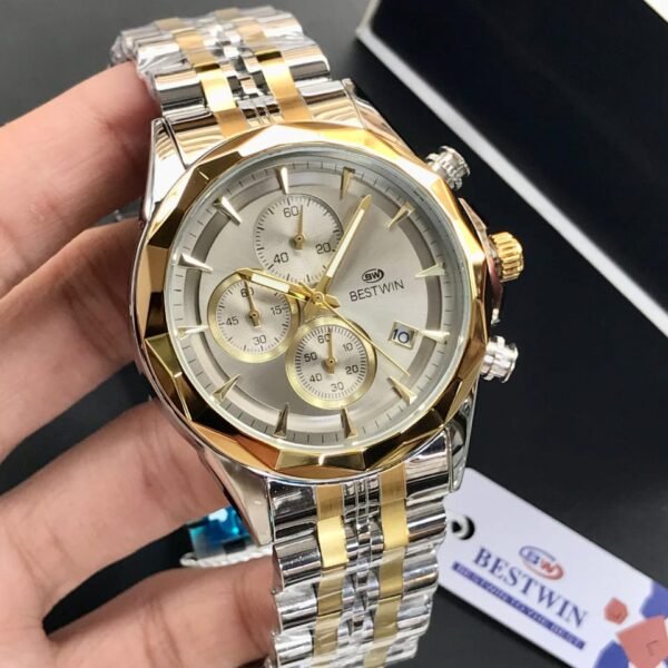 Bestwin Chronograph Working Stainless Steel Analog Wrist Watch for Men