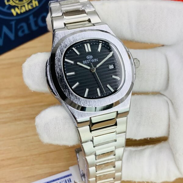 Luxury Stainless Steel Wristwatch with Date Display