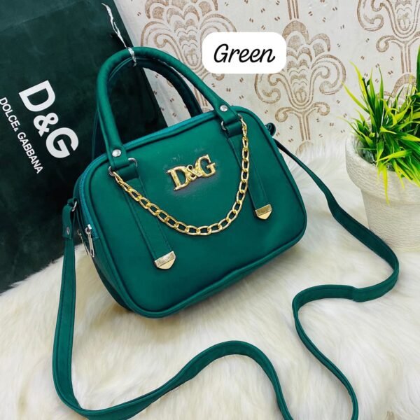 Chic Box Satchel with Gold Chain Accent
