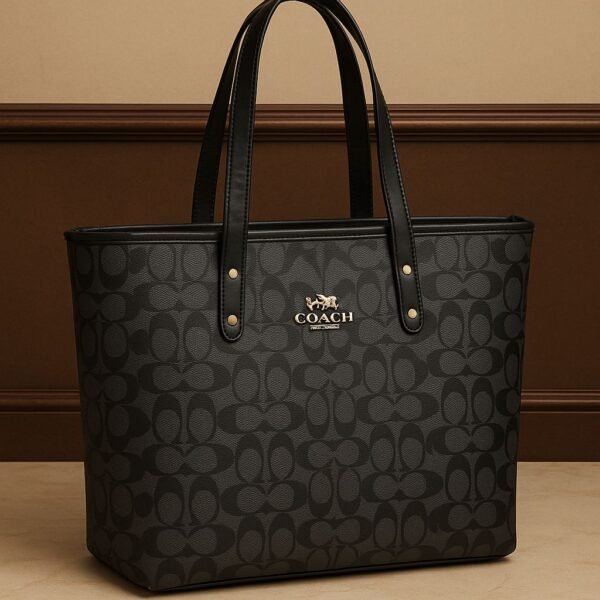 Premium Coach Style Signature Tote Bag with Elegant Dual Handles