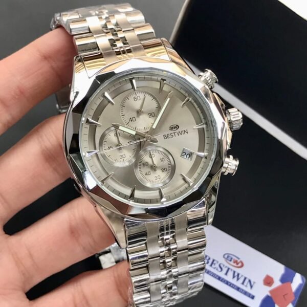 Bestwin Chronograph Working Stainless Steel Analog Wrist Watch for Men