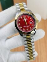 Luxury Men’s Two-Tone Wrist Watch with Black Dial and Date Display