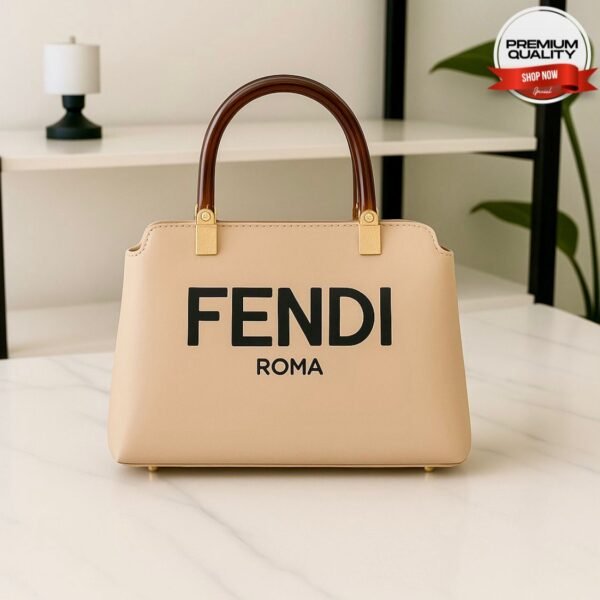 Premium Fendi Roma Handbag with Wooden Handles Style