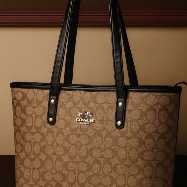 Premium Coach Style Signature Tote Bag with Elegant Dual Handles