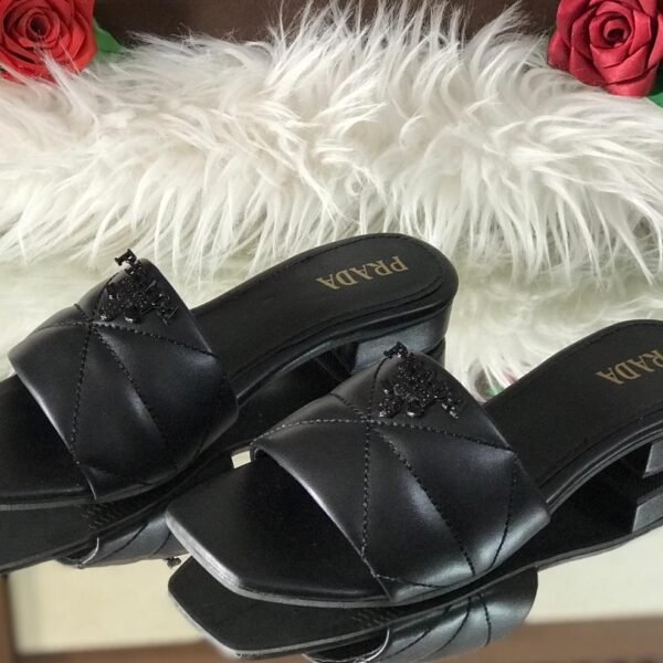 4 Prada Luxury Quilted Block Heel Slip-On Sandals