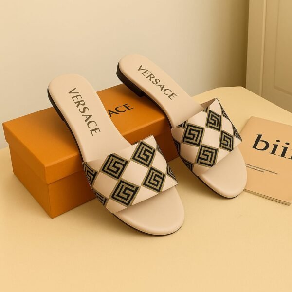 Stylish Geometric Pattern Slip-On Flat Sandals for Women 4