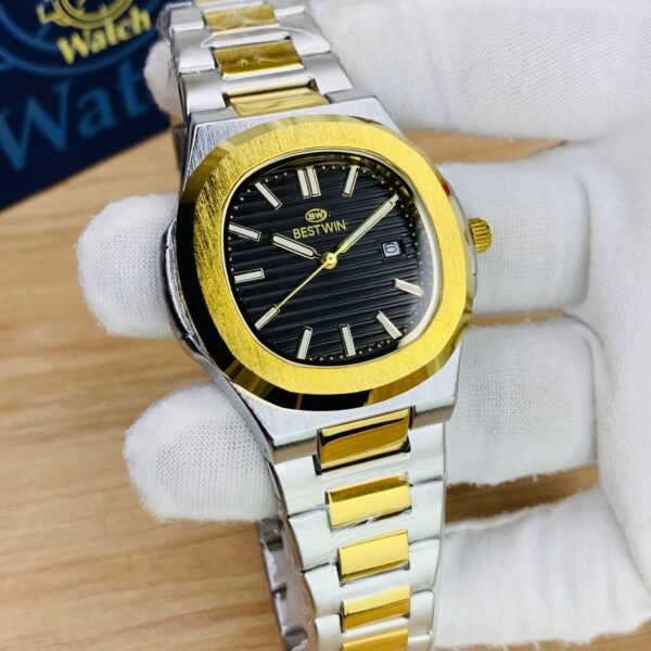Luxury Stainless Steel Wristwatch with Date Display