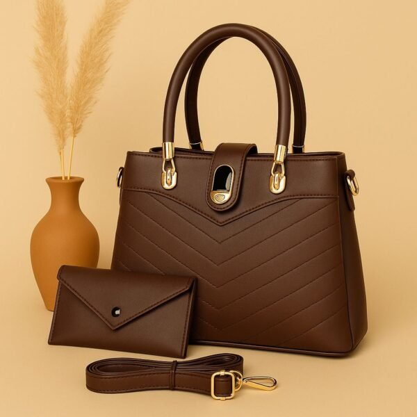 Elegant 3-Piece Women’s Handbag Set with Tote, Wallet and Strap