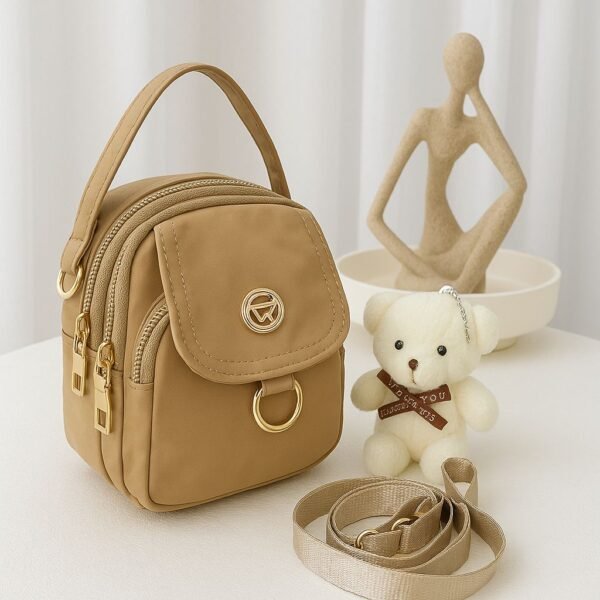 Stylish Women’s Mini Crossbody Bag with Multiple Zippers and Adjustable Strap
