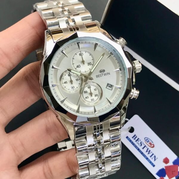 Bestwin Chronograph Working Stainless Steel Analog Wrist Watch for Men