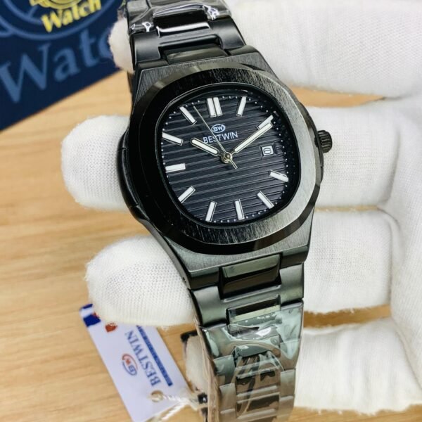Luxury Stainless Steel Wristwatch with Date Display