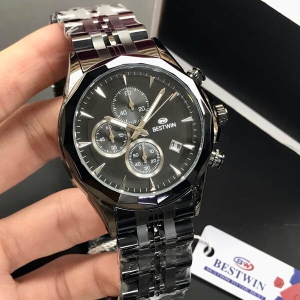 Bestwin Chronograph Working Stainless Steel Analog Wrist Watch for Men