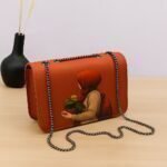 Elegant Artistic Shoulder Bag – Stylish Chain Strap with Modern Printed Design