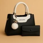 Elegant Jing & Pin Handbag Set with Decorative Keychain & Pouch