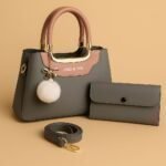 Elegant Jing & Pin Handbag Set with Decorative Keychain & Pouch