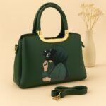 Trendy Handbag With Artistic Girl Print And Detachable Strap