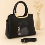 Trendy Handbag With Artistic Girl Print And Detachable Strap
