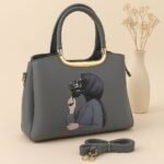 Trendy Handbag With Artistic Girl Print And Detachable Strap