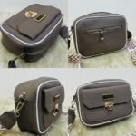 Trendy Designer Mini Crossbody Bag With Front Pocket & Gold Lock