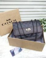 Coach Signature Chain Shoulder Bag with Embossed Logo