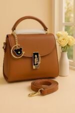 luxury women handbag with gold chain design