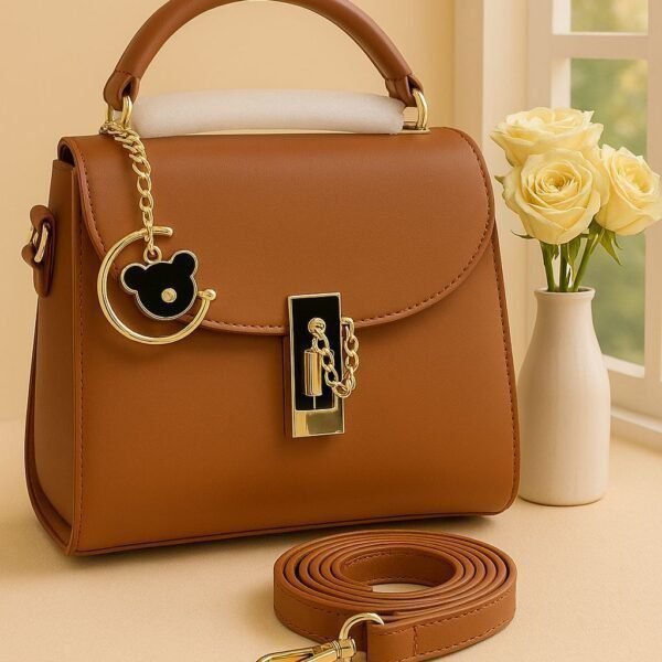luxury women handbag with gold chain design