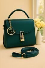 luxury women handbag with gold chain design