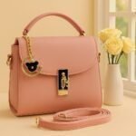 luxury women handbag with gold chain design