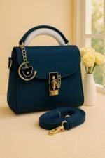 luxury women handbag with gold chain design