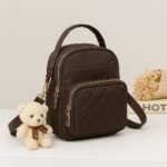 Stylish Women’s Mini Crossbody Bag with Multiple Zippers and Adjustable Strap