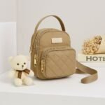 Stylish Women’s Mini Crossbody Bag with Multiple Zippers and Adjustable Strap