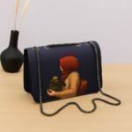 Elegant Artistic Shoulder Bag – Stylish Chain Strap with Modern Printed Design