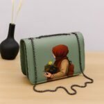Elegant Artistic Shoulder Bag – Stylish Chain Strap with Modern Printed Design