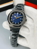 Dual Tone Executive Watch With Linear Dial And Date Display