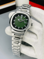 Dual Tone Executive Watch With Linear Dial And Date Display