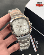 Executive Square Face Chronograph Watch With Triple Sub Dials