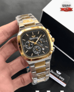 Executive Square Face Chronograph Watch With Triple Sub Dials