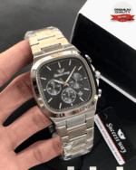 Executive Square Face Chronograph Watch With Triple Sub Dials