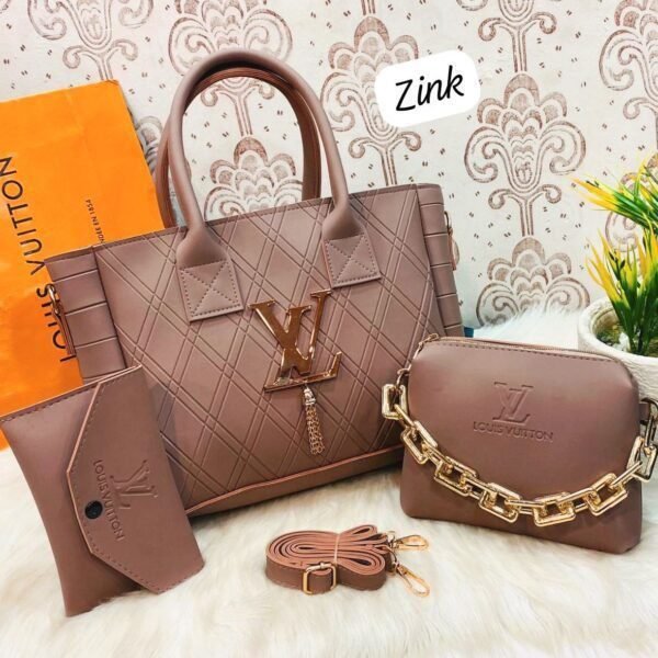 Diamond Quilt Sophistication 3-Piece Luxury Handbag