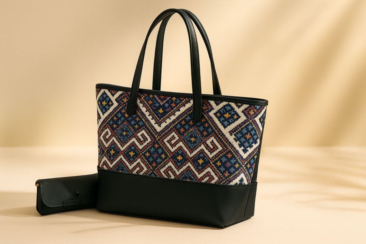 Vintage Bloom Tote & Matching Accessory Clutch Set