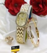 Luxe Oval Face Jewelry Watch Set With Matching Accessories - Image 6