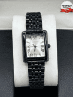 Vintage Inspired Rectangular Watch With Roman Numeral Dial